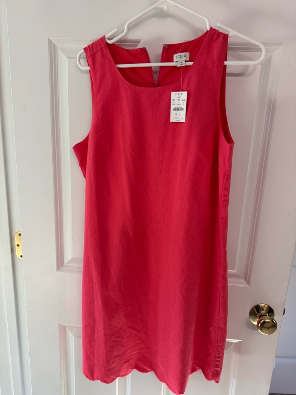 J. Crew Sleeveless coral Shift Dress